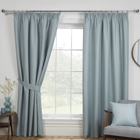 Eclipse (Blackout) Pencil Pleat, Duck Egg - Ready Made Curtains - Image 3